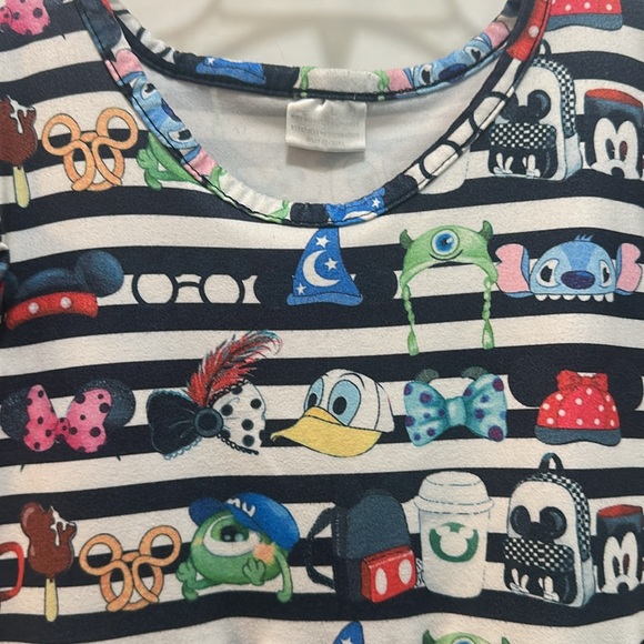 Disney Kids Dress - Assortment of Disney Hats on Black & White Stripe background - Picture 2 of 6